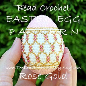 Easter Egg Pattern - Rose Gold - Crochet PDF File TUTORIAL - Vol.13 with Swarovski Crystals
