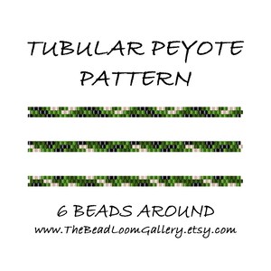 Tubular Peyote Bead PATTERN - 6 Beads Around - 4 Variations + Bonus 10 Beads Around - PDF File PATTERN - Camouflage