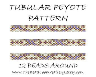 Tubular Peyote Bead PATTERN - Vol. 12 - 5 Variations - 12 Beads Around - Celtic Thistle - PDF File PATTERN