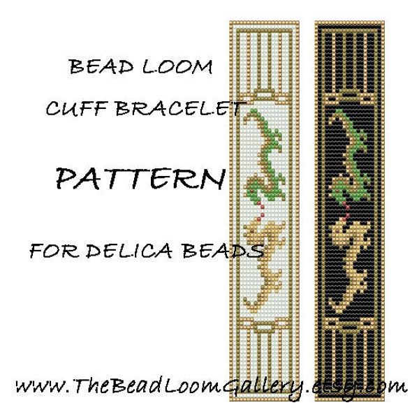 Bead Loom Cuff Bracelet Pattern Vol.11 - Dragon Bracelet - PDF File PATTERN