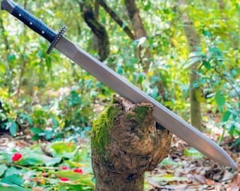 Handmade Viking Sword: 32" Carbon Steel Blade, Rosewood Handle