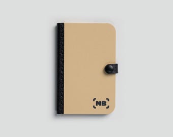 Tan & Black NoteBunker | 3D Printed Pocket Memo Notebook Hardcover - Made In USA