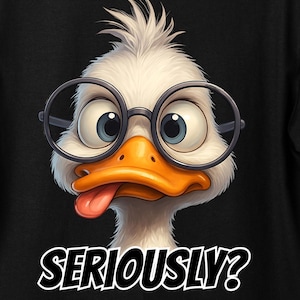 Pato divertido con gafas PNG: Arte digital animal divertido (300 DPI)