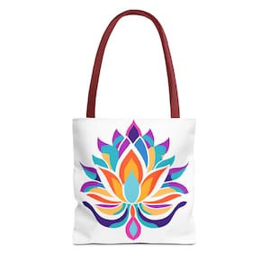 Shining Lotus Tote Bag - Perfect for Yoga Enthusiasts, Spiritual Symbols, Zen Tote, Mindfulness Bag, Reusable Shopping Bag, Beach Bag