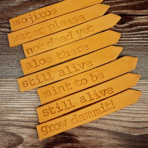 Funny Terracotta Plant Stakes: Boho Garden Markers, Kiln-Fired Clay