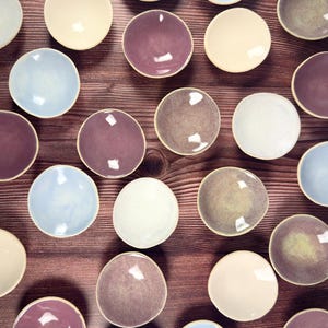 Mini Stoneware Pinch Dish: Handmade Ring Dish, Spice and Prep Bowls - 4 Glaze Options