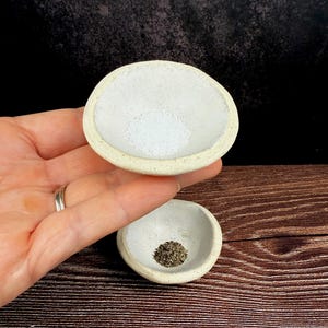 Handmade Stoneware Salt & Pepper Pinch Pots - Organic Modern Kitchen Set