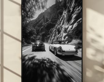 Racing Porsche 911 Poster, Unique Automotive Art, Vintage Car Poster, Hypebeast Wall Decor, Automotive Wall Art
