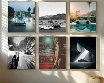 140+ Automotive Digital Posters Bundle, Digital Car Wall Art Bundle, Racing Prints Digital Download, Sports Car Room Decor, Lifetime Updates