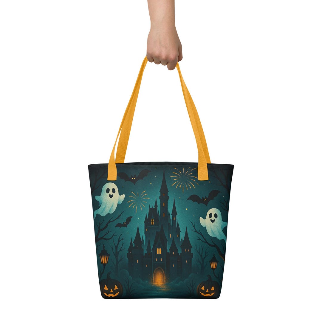 ゴーストリーキャッスルのハロウィントートバッグ：不気味なテーマ