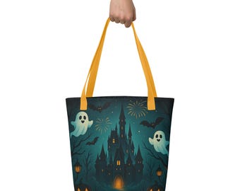 Bolsa de Halloween con temática de castillo fantasmal: estilo parque temático espeluznante