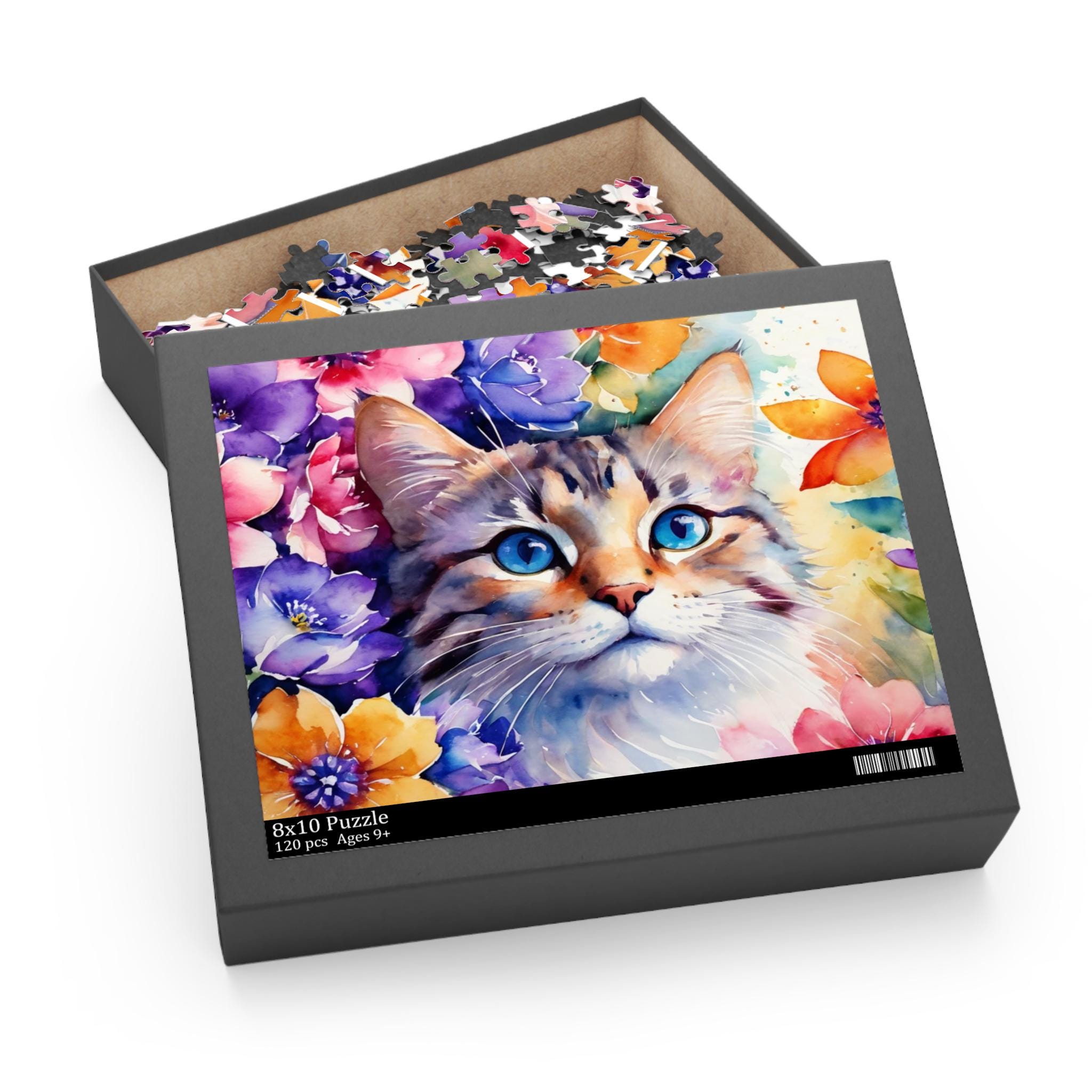 Cat　0102 ♡ Floral Garden Cat Puzzle 500 (120, 252, 500-piece) - Etsy