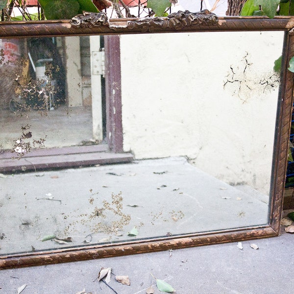 Antique distressed old mirror