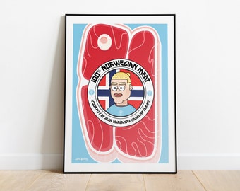 Erling Haaland Norwegian Meat Manchester City A3 Wall Art Poster: 12x17"