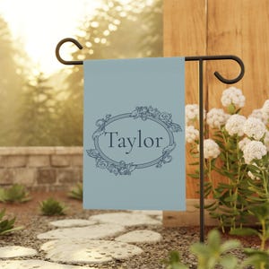 Personalized Garden Banner | Elegant Floral Custom Flag, Outdoor Decor for Home, Family Welcome Sign