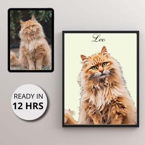 Cat Lover Gift Idea | Custom Cat Portrait | Personalized Pet Artwork | Digital Cat Painting | Custom Pet Portrait | Cat Memorial Gift Idea