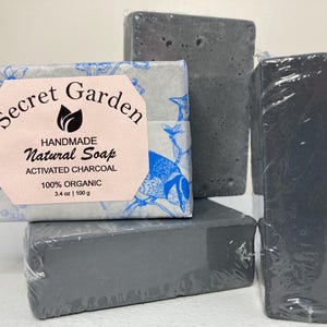 Activated Charcoal Soap Bar Acne Pimples Anti-Aging Detox Cleanse 100g (3.4oz)