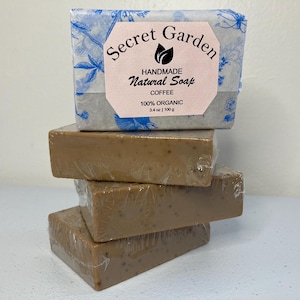 Coffee Scrub Soap Bar – Exfoliating Handmade Soap with Real Coffee Grounds – Natural Skincare Gift