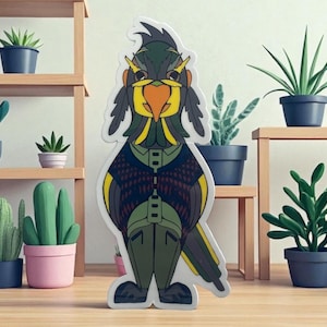 Cute Parrot Vinyl Sticker,Laminated Waterproof Decals for Laptop,Water Bottle,Car Sticker,Scrapbook,Planner Stickers,Hand-drawn design
