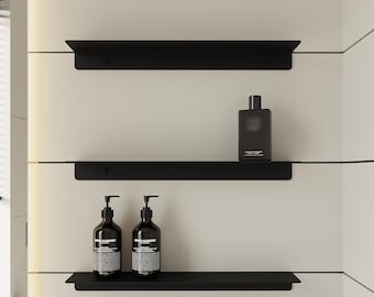 Stainless Steel Bathroom Shelf, Rustproof, Custom Size, Black or White Wall Shelf