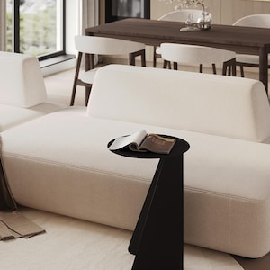 Coffee Side Table | Modern Steel C-Shaped Table | Minimalist Sofa Table 40×40×60 cm | Powder-Coated | Black or White | Custom Table