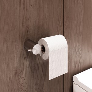 Porta carta igienica Lino – Portarotolo da bagno in acciaio inox a parete – Portarotolo moderno e minimalista