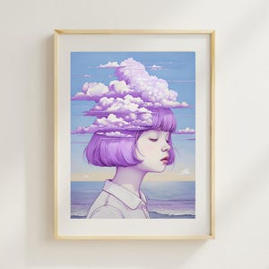 Head in the Clouds Digital Print (Lilac/Purple)