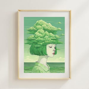 Head in the Clouds Digital Print (Green)