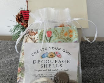 Kit completo de manualidades para decoupage de conchas (hágalo usted mismo)