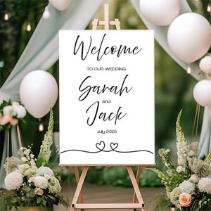 Editable Welcome Sign Template - Elegant Wedding, Bridal Shower & Baby Shower Sign - Printable Custom Sign - Instant Download Event Decor