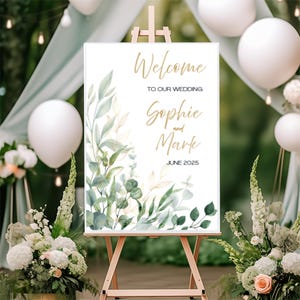 Editable Welcome Sign Template - Elegant Wedding, Bridal Shower & Baby Shower Sign - Printable Custom Sign - Instant Download Event Decor