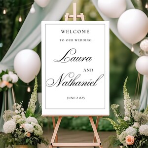 Editable Welcome Sign Template - Elegant Wedding, Bridal Shower & Baby Shower Sign - Printable Custom Sign - Instant Download Event Decor