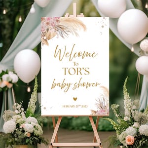 Editable Baby Shower Welcome Sign – Printable Baby Shower Sign Template – Instant Download PDF