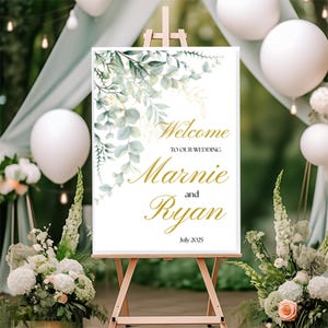 Editable Welcome Sign Template - Elegant Wedding, Bridal Shower & Baby Shower Sign - Printable Custom Sign - Instant Download Event Decor