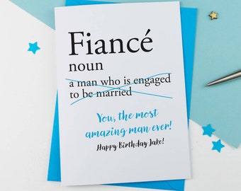 fiance birthday card etsy