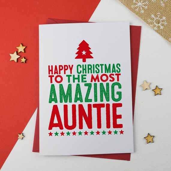 Amazing Aunty Auntie Aunt Christmas Card Etsy