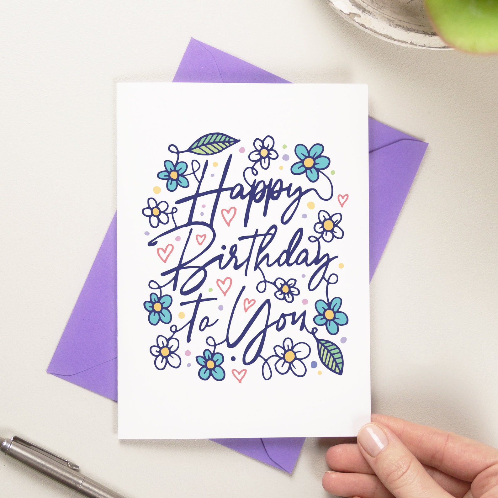 Floral Birthday Card Etsy UK