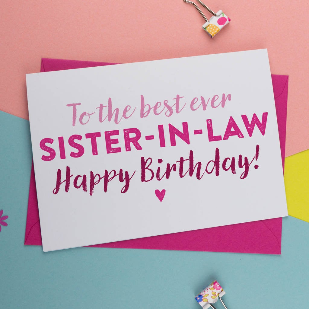 Best Ever Sister in Law Birthday Card - Etsy