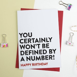 Printable Birthday Card, Defined By A Number Card Funny Birthday Card, Digital Download, Print at Home, Printable Card, downloadable card