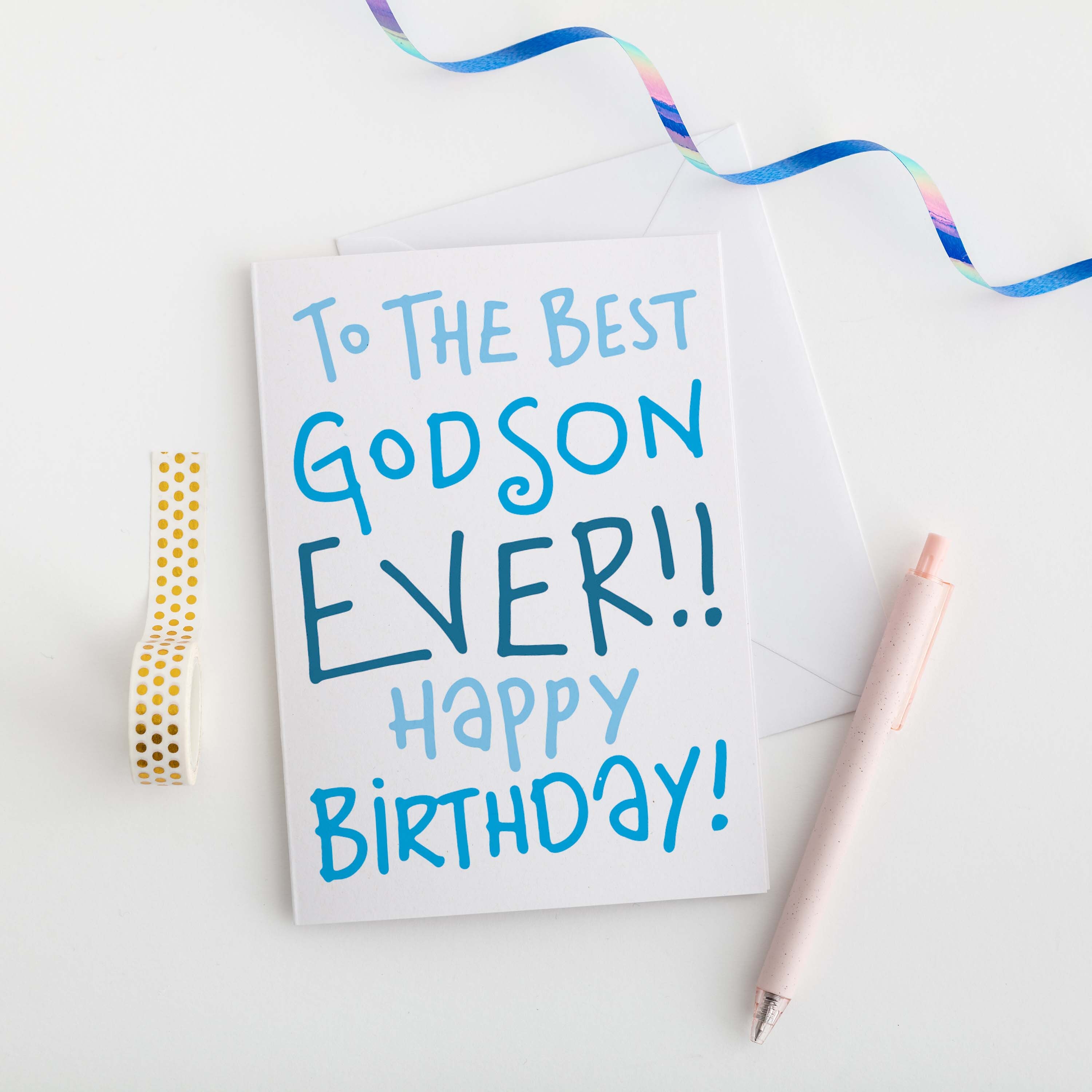 Best Godson Ever Hand-drawn Font Birthday Card - Etsy Finland