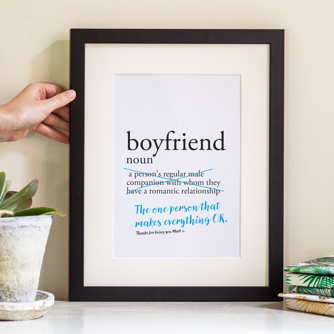 Boyfriend Print Dictionary Print Print for Him Gift for Etsy UK