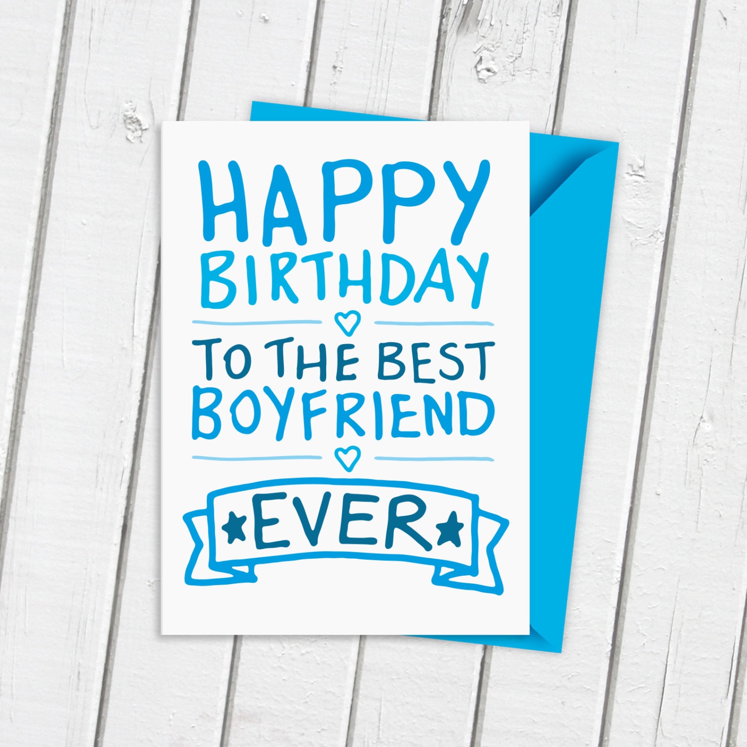 Best Boyfriend Ever Hand-drawn Banner Birthday Card - Etsy