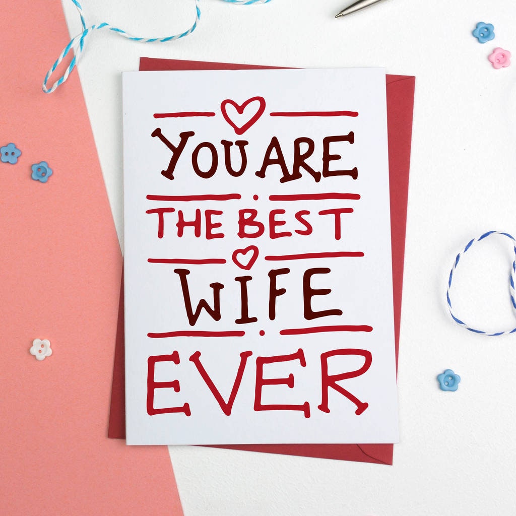 Best Wife Ever Hand-drawn Card Wife Birthday Card - Etsy Israel