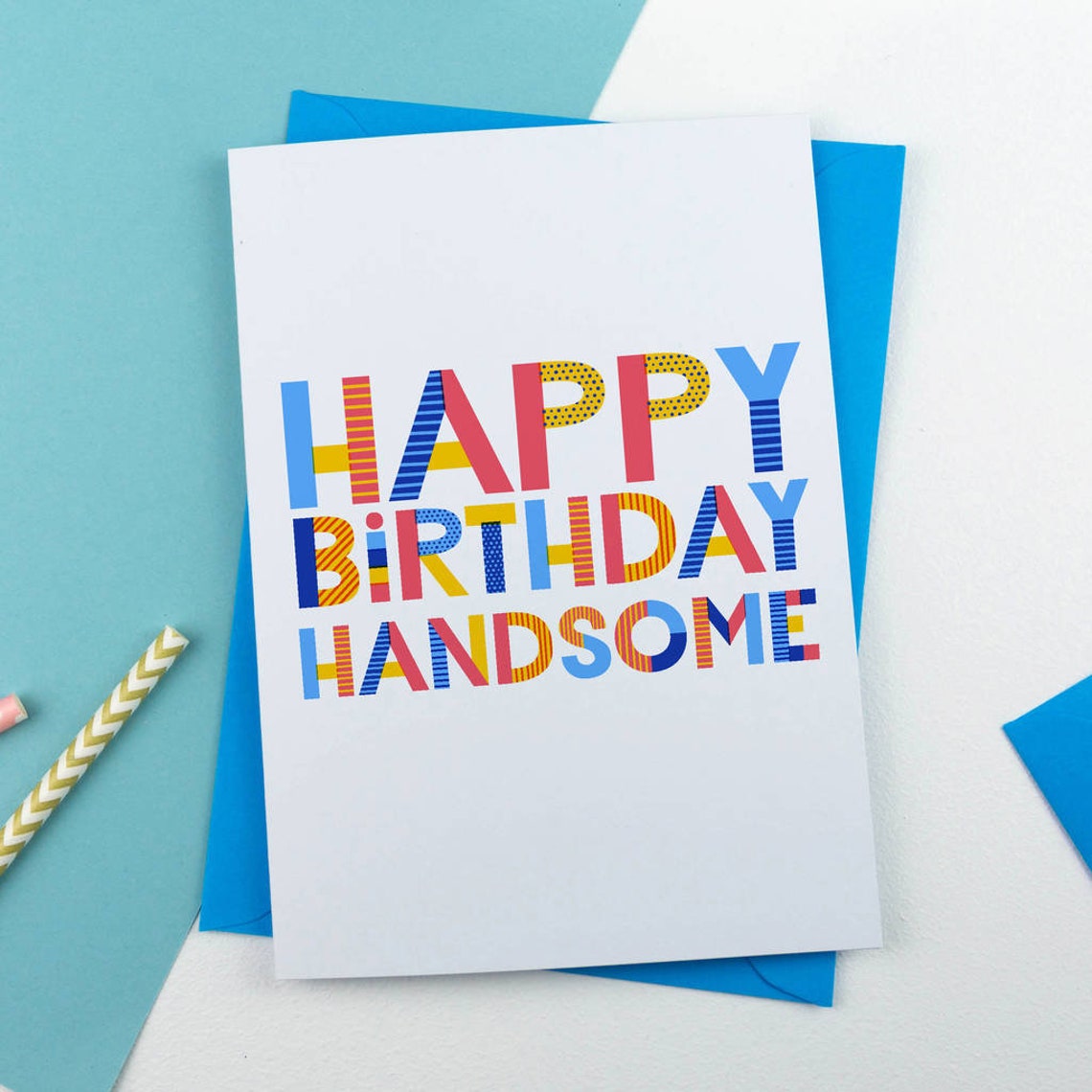 Printable Birthday Card, Happy Birthday Handsome Digital Download Card ...