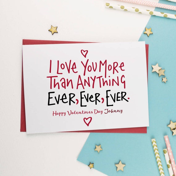 Love You More Than Anything Ever Romantic Card Etsy Love You More Than Anything Ever Romantic Card Etsy
