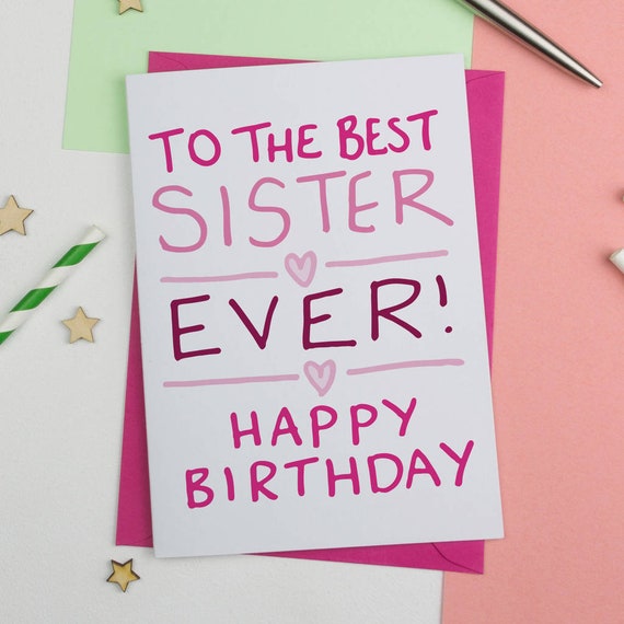 Schwester Geburtstagskarte Geburtstagskarte für Schwester  Etsy