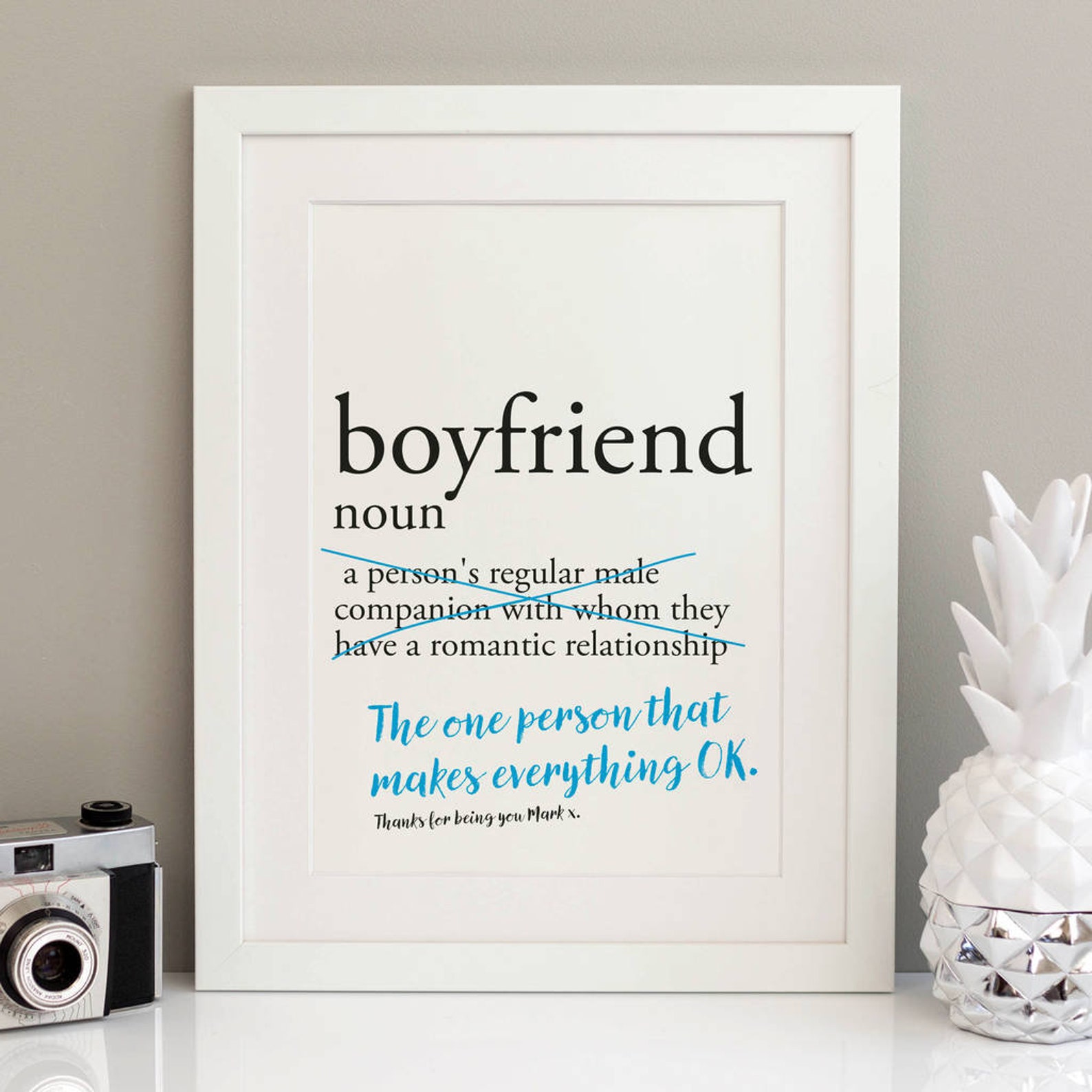 Boyfriend Print Dictionary Print Print for Him Gift for Etsy UK