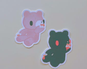 Gloomy/Groomy Bloody Bear Friends Sticker, Decals, Vinyl for Water bottles/Laptops (Water Resistant)