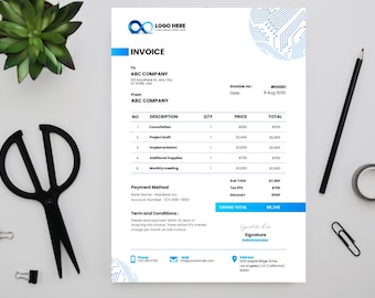 Editable Invoice Template – Simple Business Invoice for Canva & PSD