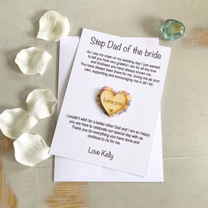 Step Dad Step Mum of the bride gift for wedding day, personalised step parent wedding day thank you gift